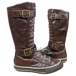 Converse 2007 Star 70 XXHI Brown Leather Calf Knee High Sneaker Boot 8.5 RARE